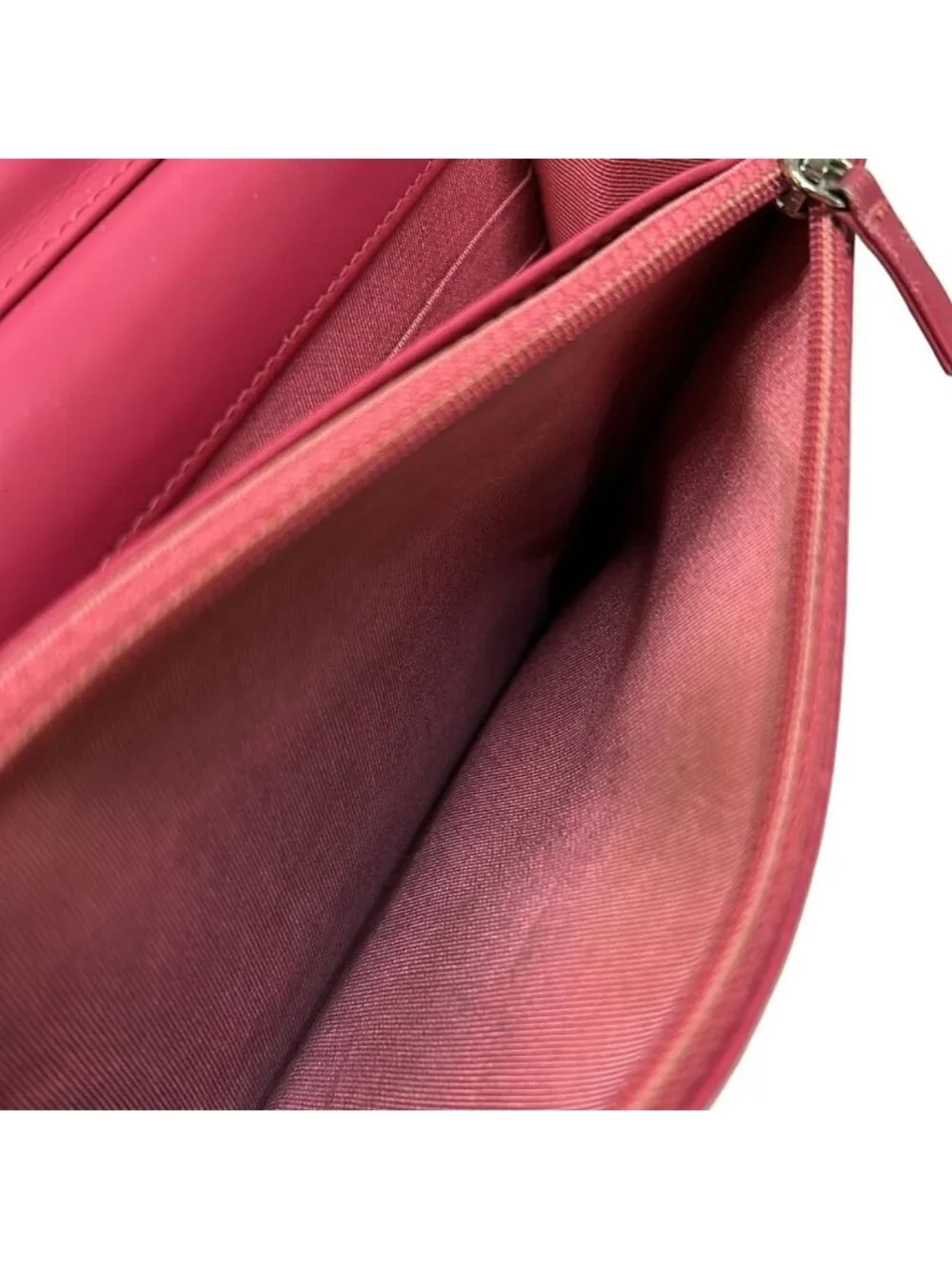 Chanel Wallet Quilted Pink Chain Silver Leather Shoulder